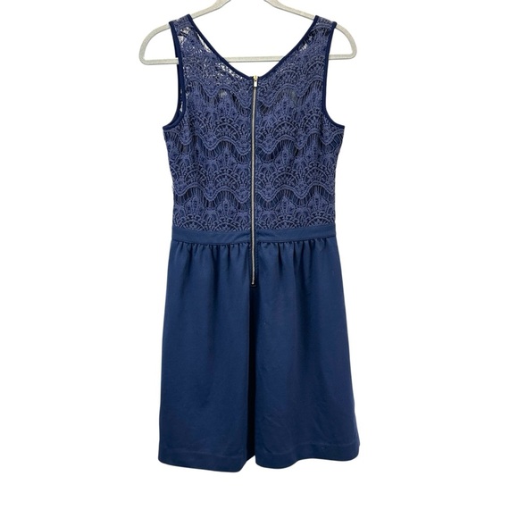 Lilly Pulitzer Rhea Navy Crochet Fit and Flare Sleeveless Dress Size M - Picture 3 of 7